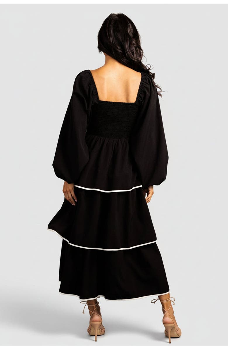 Baltic Børn Barcelona Tiered Dress, Alternate, color, Black