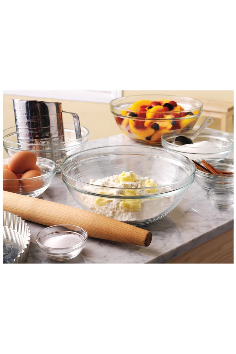 Lys Set of 9 Tempered Glass Mixing Bowls, Alternate, color, GLASS