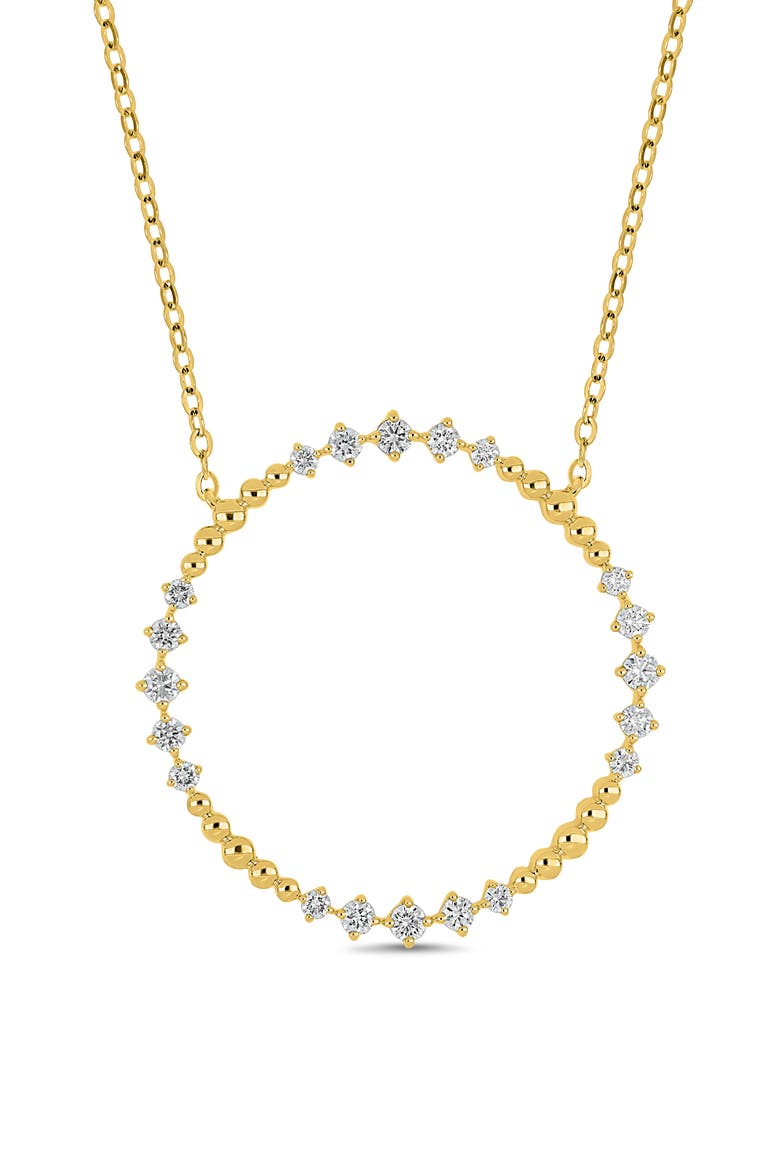 Mykonos Diamond Open Circle Pendant Necklace (Online Trunk Show), Main, color, 18K YELLOW GOLD/ DIAMOND