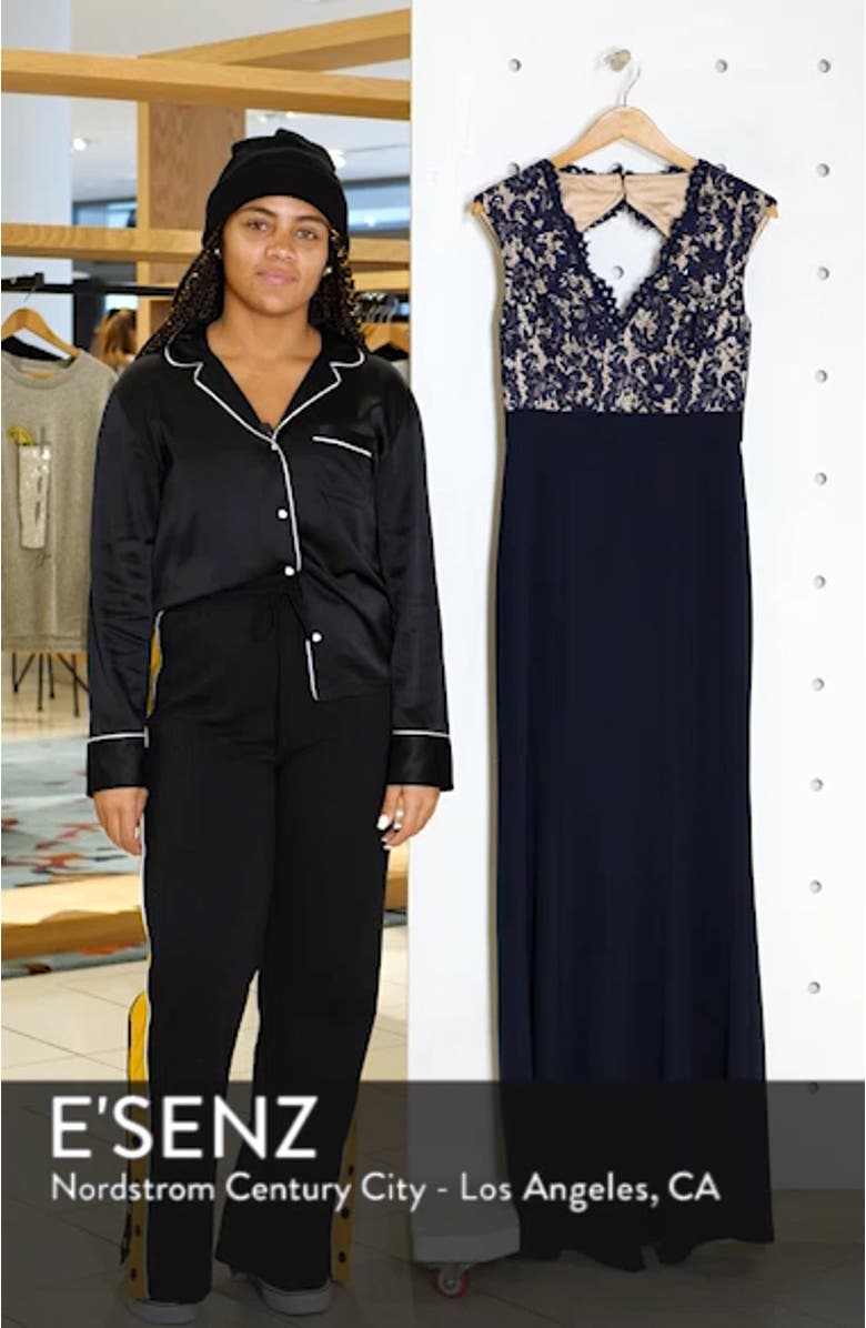 Lace Bodice Trumpet Dress, sales video thumbnail