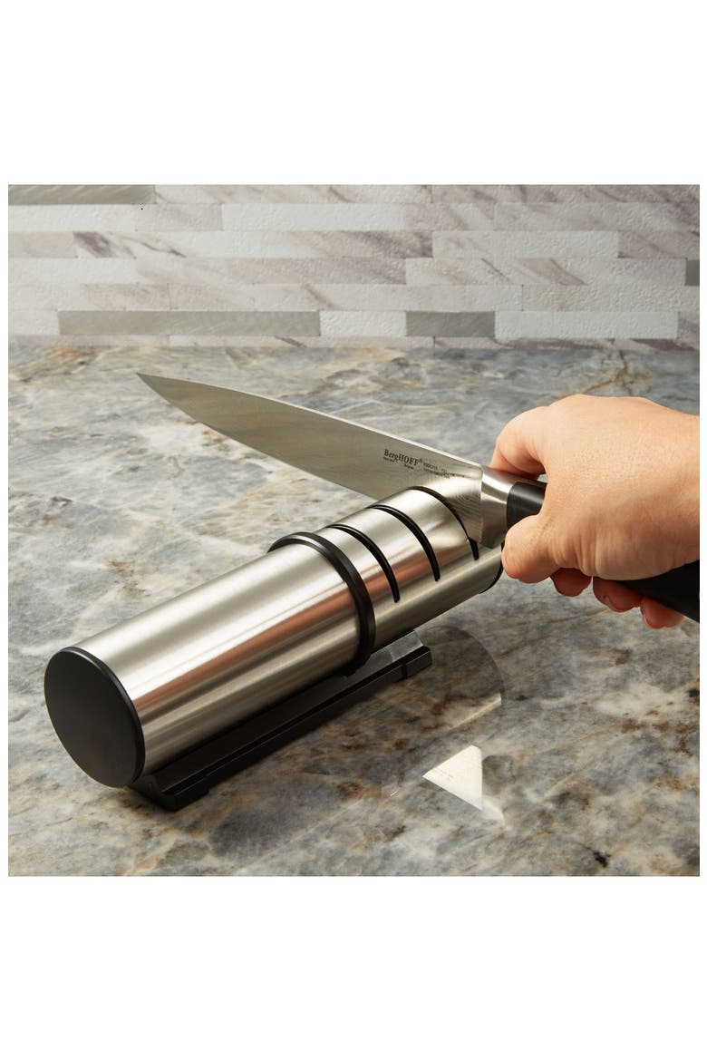 Santoku 5-Piece Knife & Sharpener Set, Alternate, color, SILVER
