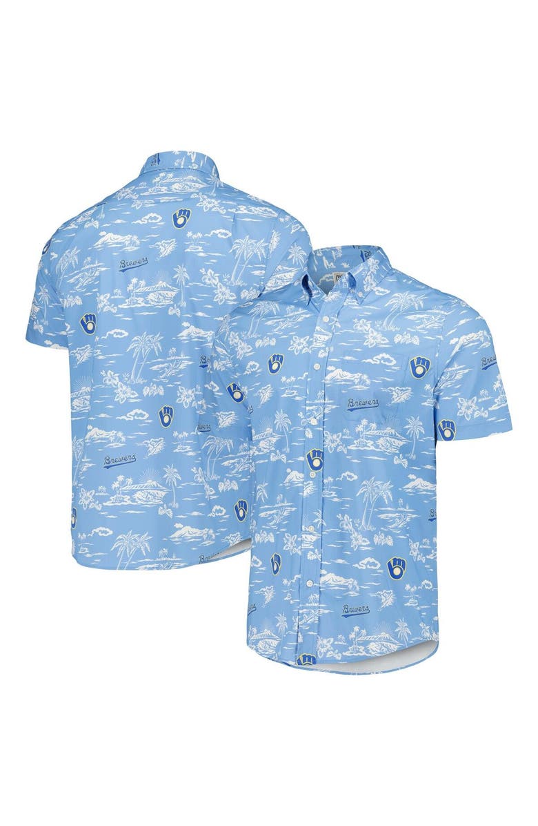 Reyn Spooner Men's Reyn Spooner Light Blue Milwaukee Brewers Kekai Button-Down Shirt, Main, color, 