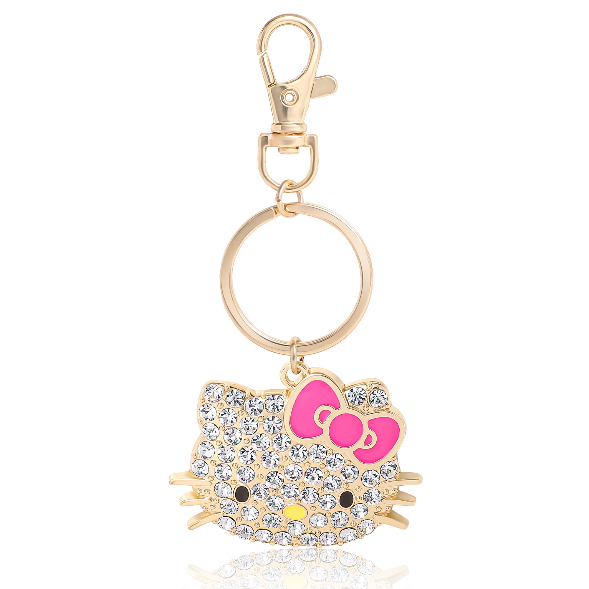 Hello Kitty Pave Crystal Bling Embellished Travel Keychain, Main, color, 