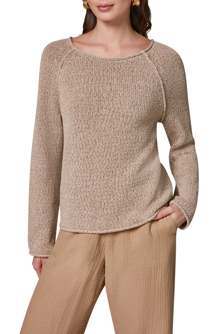 Easy Boat Neck Sweater, Main, color, FAWN MULTI