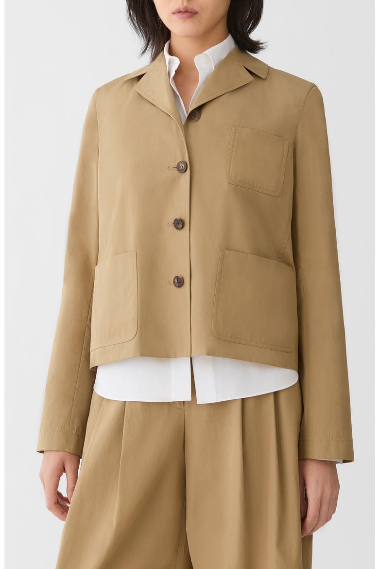 Patch Pocket Organic Cotton Poplin Jacket, Main, color, CADET KHAKI