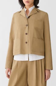 Lafayette 148 New York Patch Pocket Organic Cotton Poplin Jacket
