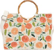 Collection XIIX Beaded Bamboo Handle Tote