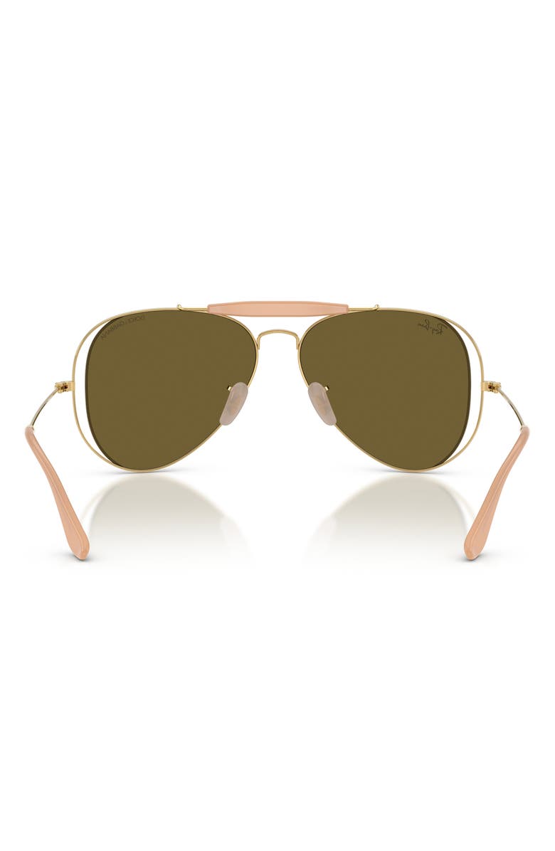 Ray-Ban 53mm Outdoorsman II Pilot Sunglasses, Alternate, color, Arista / Dark Brown