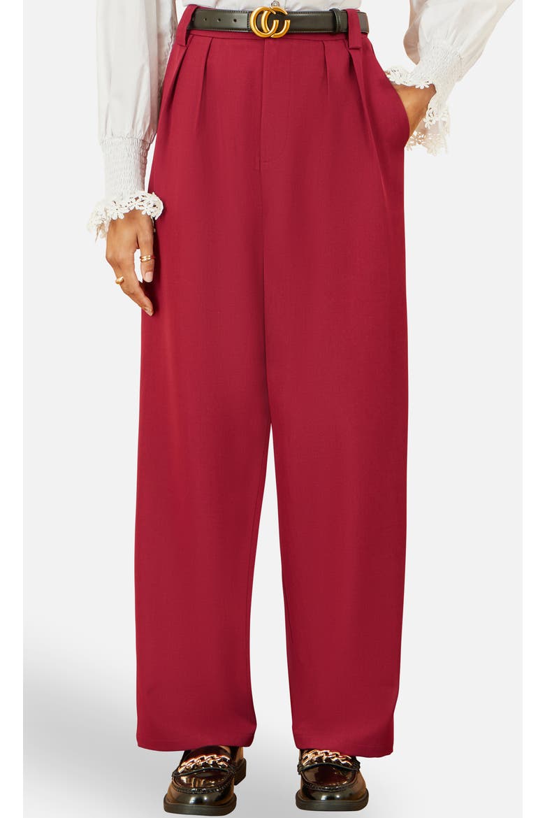 Wide Leg Trousers, Alternate, color, Burgundy