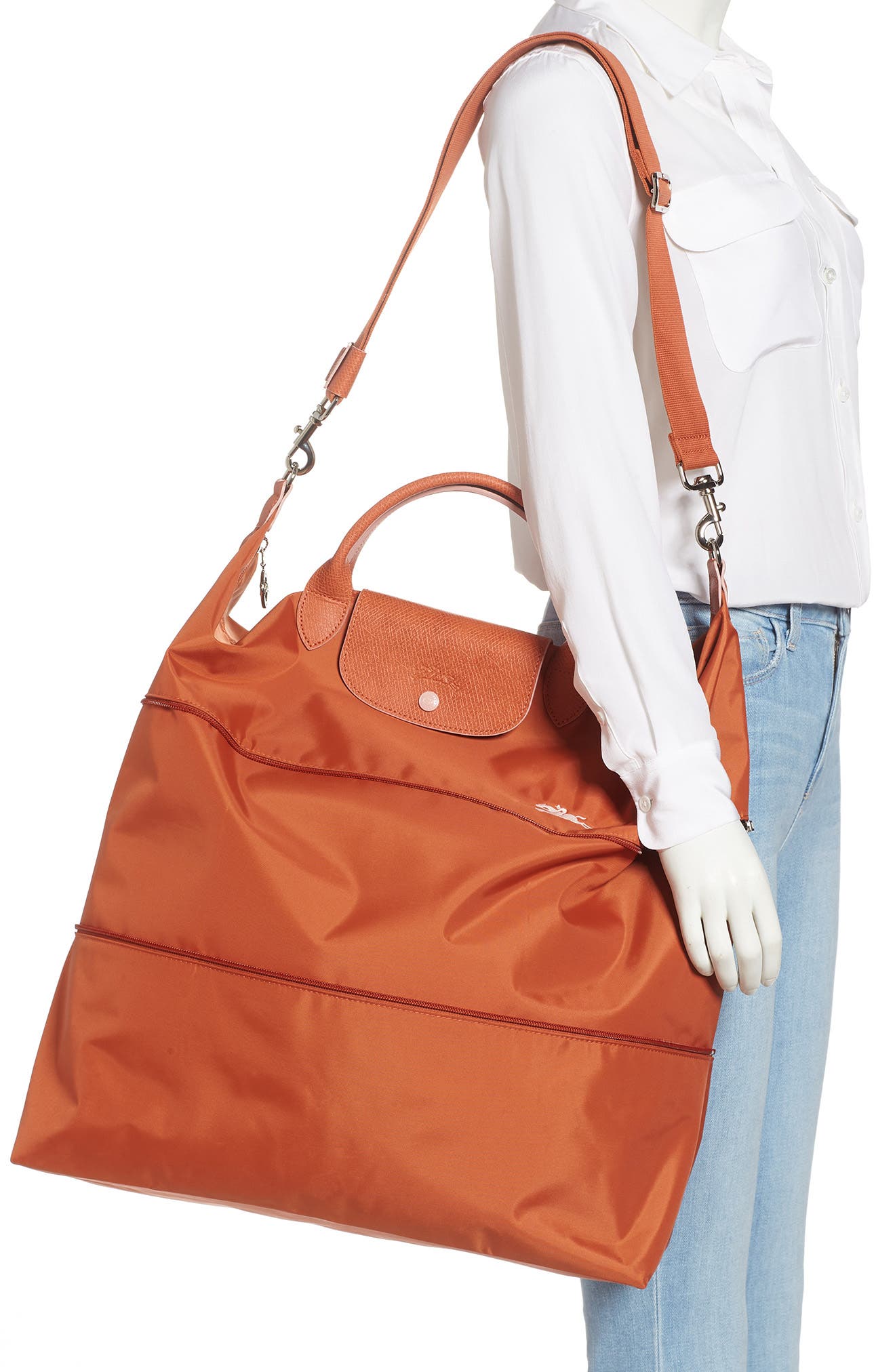 Le Pliage Club Expandable Travel Bag, Alternate, color, RUST