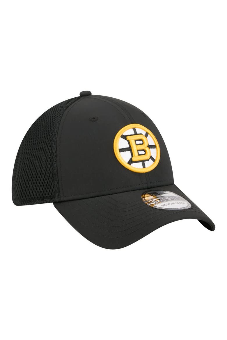 Men's New Era  Black Boston Bruins Logo 39THIRTY Flex Hat, Alternate, color, Black