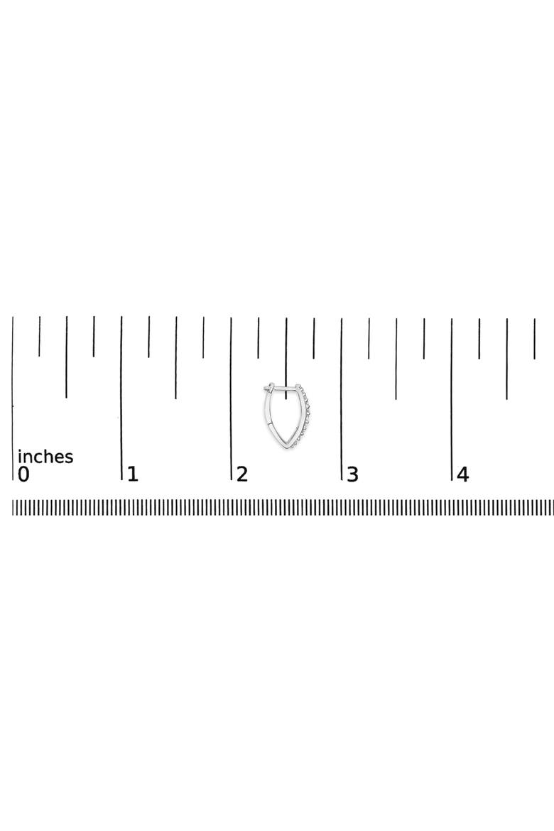 10K Gold 1/4 Cttw Lab Grown Diamond Heart Shaped Huggy Hoop Earrings, Alternate, color, White