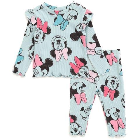 Minnie Mouse Ribbed Long Sleeve Tee and Pants Set