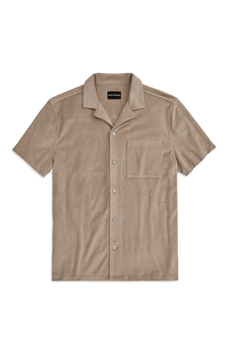 Terry Cloth Camp Shirt, Main, color, DESERT TAUPE