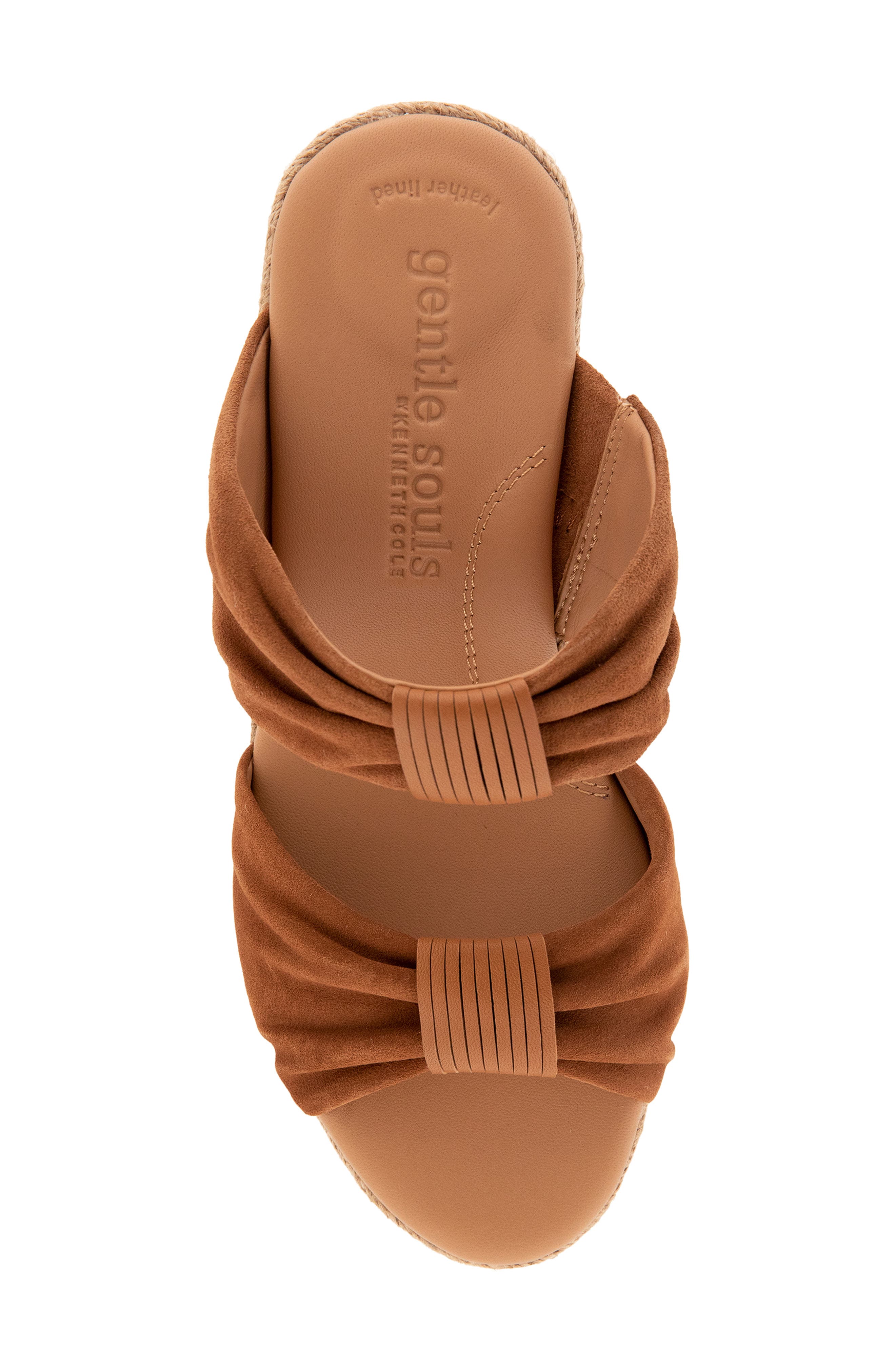 Gentle Souls Gracious Espadrille Platform Wedge Slide Sandal, Alternate, color, Luggage Suede