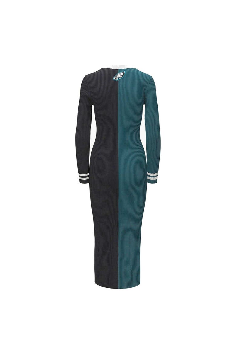 Women's STAUD Green/Black Philadelphia Eagles Shoko Knit Button-Up Sweater Dress, Alternate, color, Green