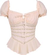 HOUSE OF CB Cara Lace Peplum Top