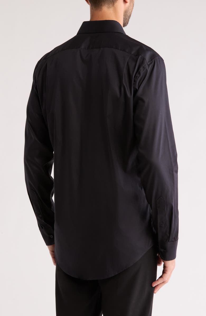 Nordstrom Smartcare<sup>™</sup> Trim Fit Solid Dress Shirt, Alternate, color, Black