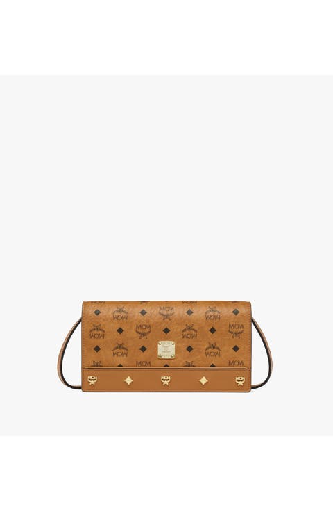 Large Pina Crossbody Wallet in Studded Visetos