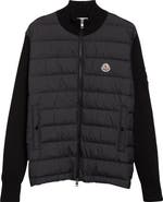 Moncler Padded Mixed Media Zip Cardigan