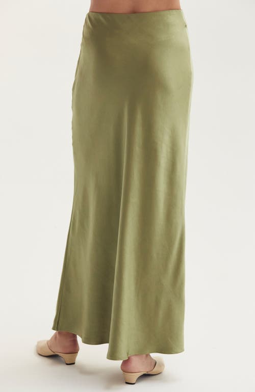 Crescent Crushed Satin Maxi Skirt In Animal Print