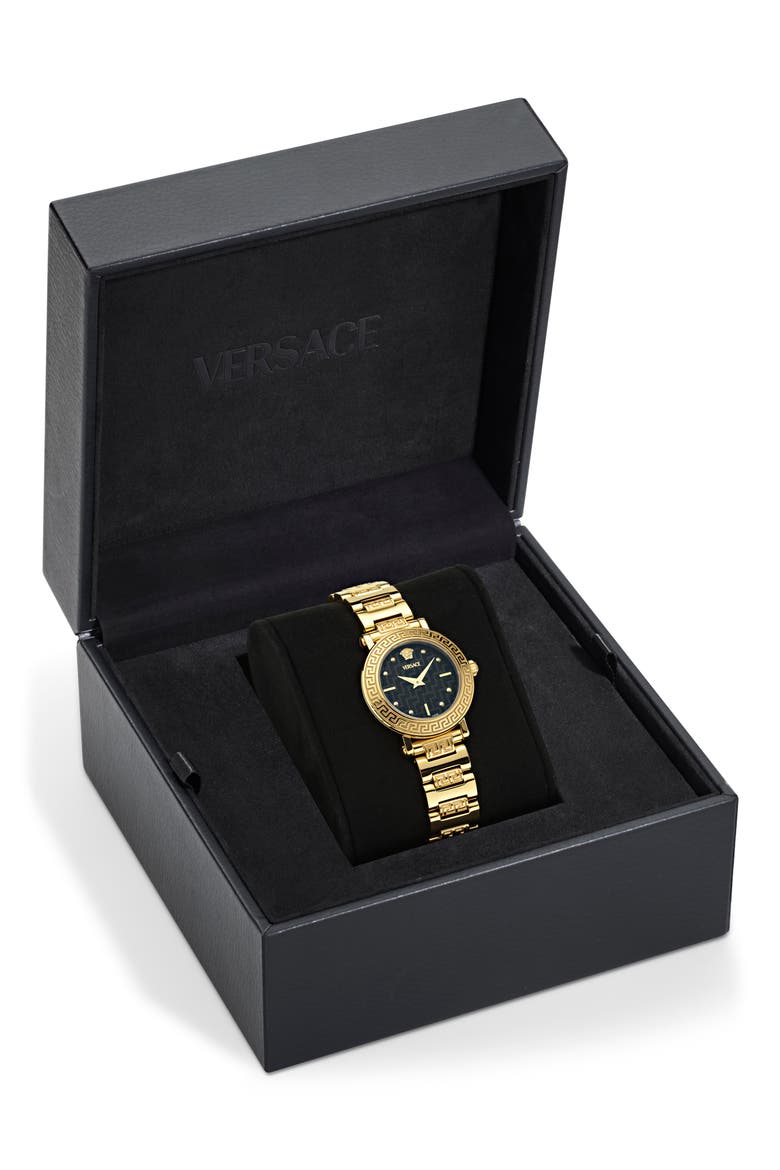 Greca Sphere Petite Bracelet Watch, 30mm, Alternate, color, YELLOW GOLD
