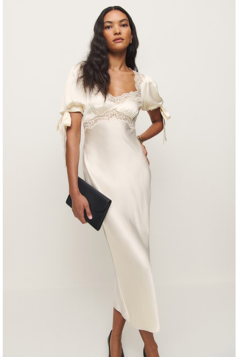 x kacey musgraves stella lace trim silk midi dress x Kacey Musgraves Stella Lace Trim Silk Midi Dress (Women)