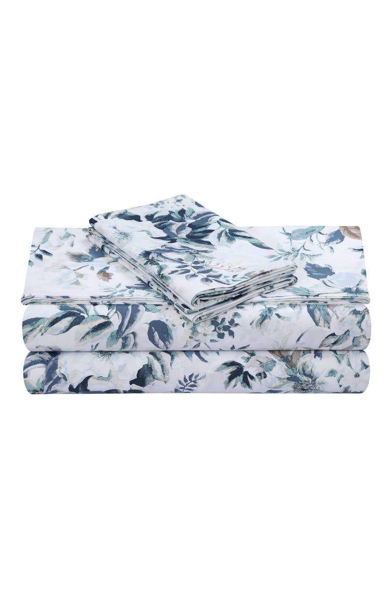 Vernazza 300 Thread Count Cotton Sateen Sheet Set, Main, color, BLUE