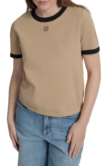 Dkny Jeans Colorblock Top In Brown