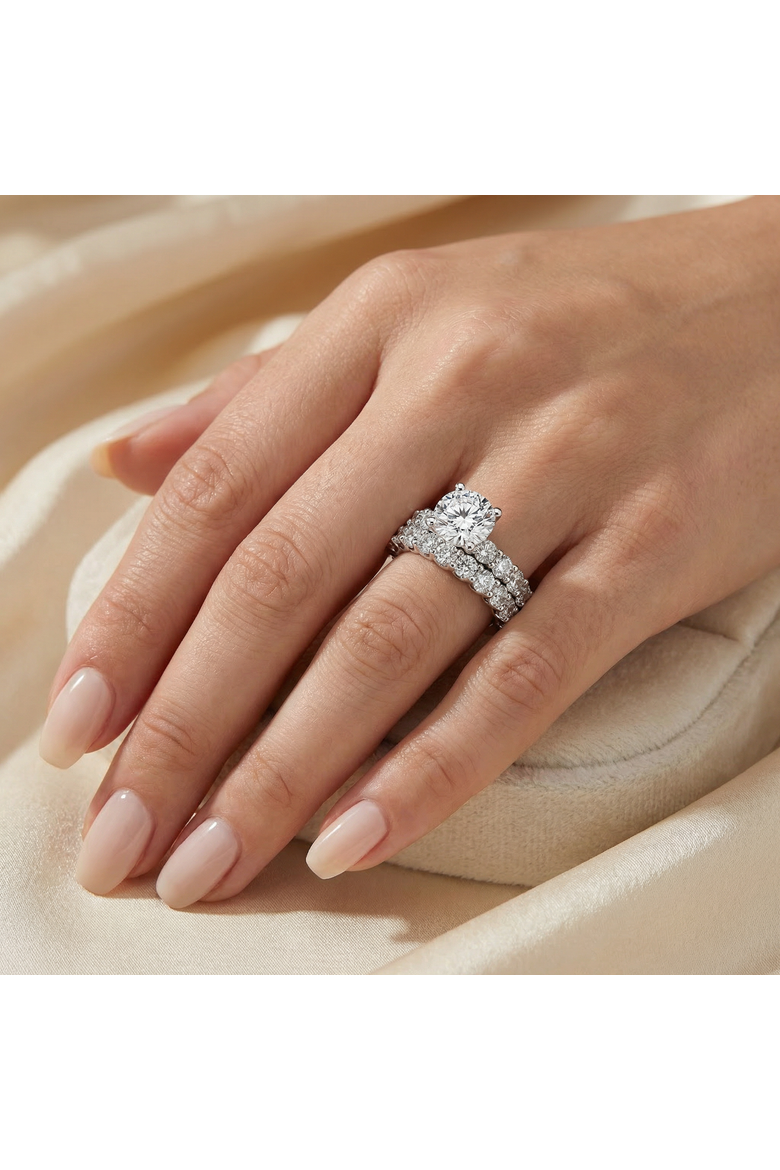 2 1/2Ct Celeste Diamond Engagement Ring Set 10K Gold Lab Grown, Alternate, color, 10k White Gold
