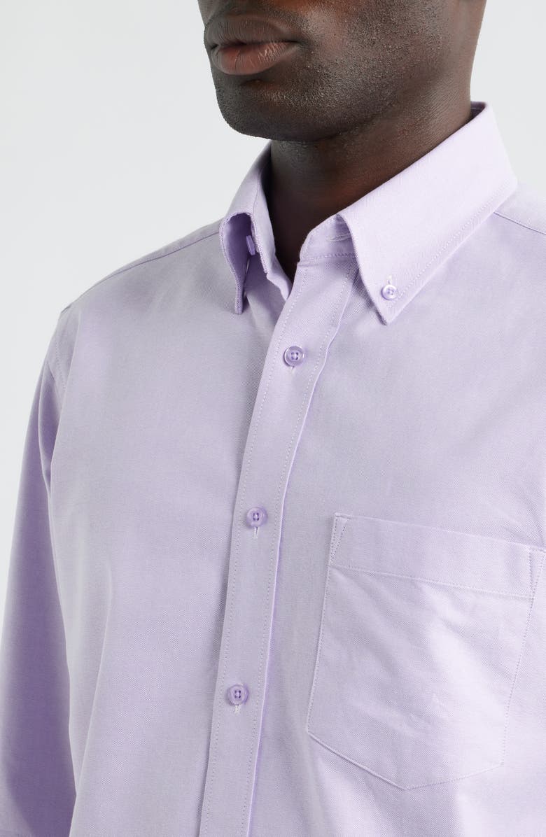 Roffe Accessories Eagle Regular Fit Solid Cotton Button-Down Oxford Shirt, Alternate, color, Lilac