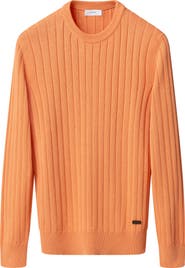 Eton Rib Knit Cotton Crewneck Sweater