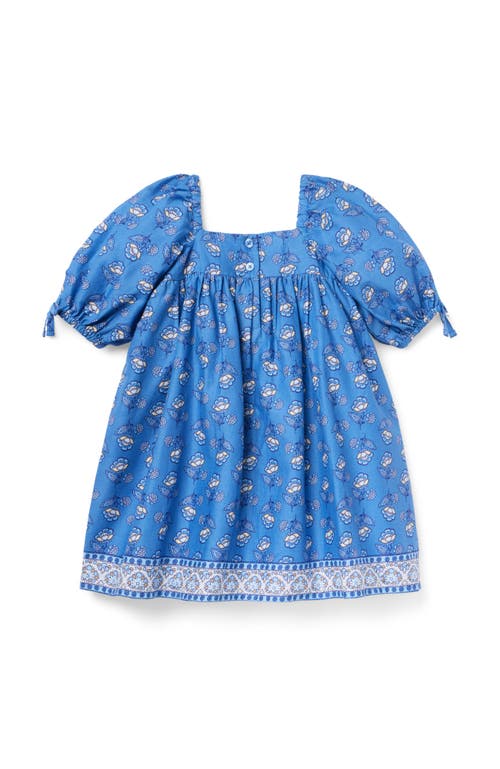Janie And Jack Floral Border Dress In Blue