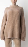 LAPOINTE Plush Boucle Oversized Crew Neck