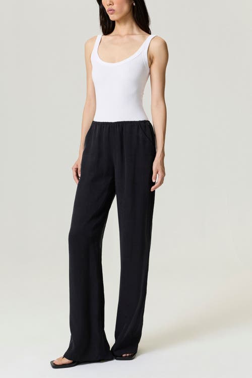 Nocturne Relaxed Fluid Pants With Elastic Waist In Black