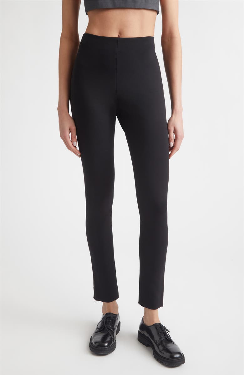 Jil Sander Invisible Zip Leggings, Main, color, Black