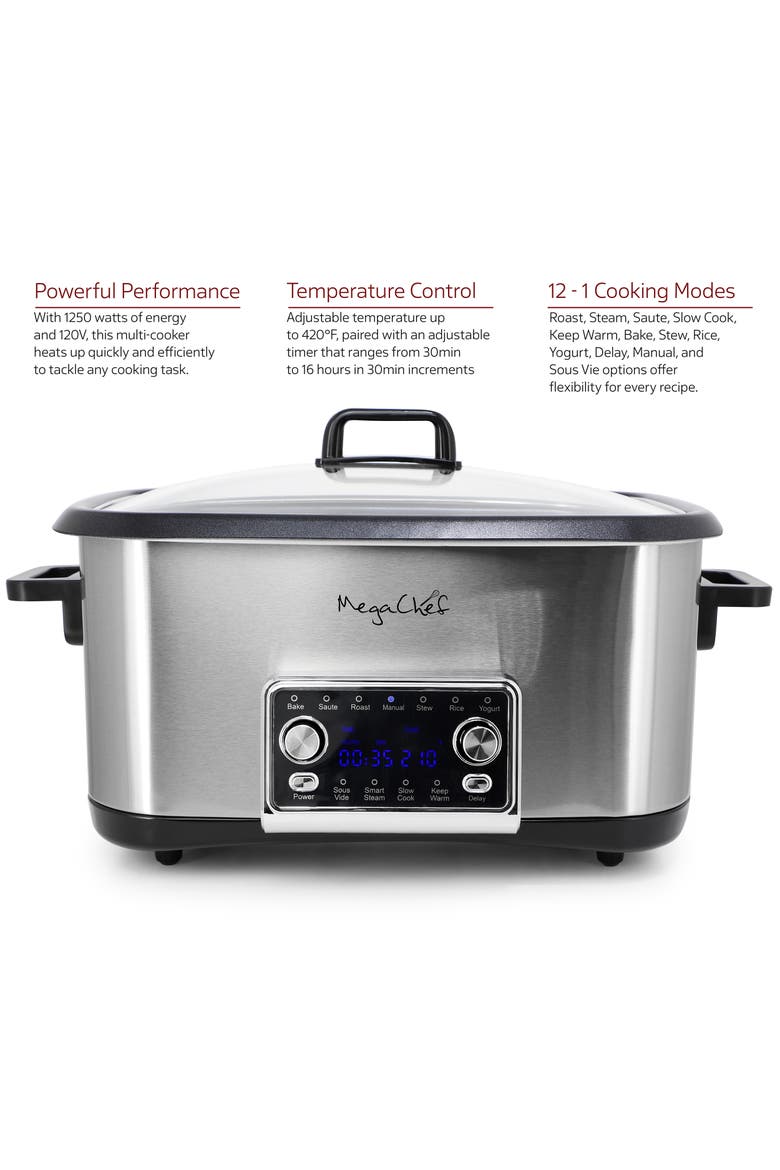 8 Quart 12-in-1 Deluxe Multi Cooker with Sous Vide, Alternate, color, Grey