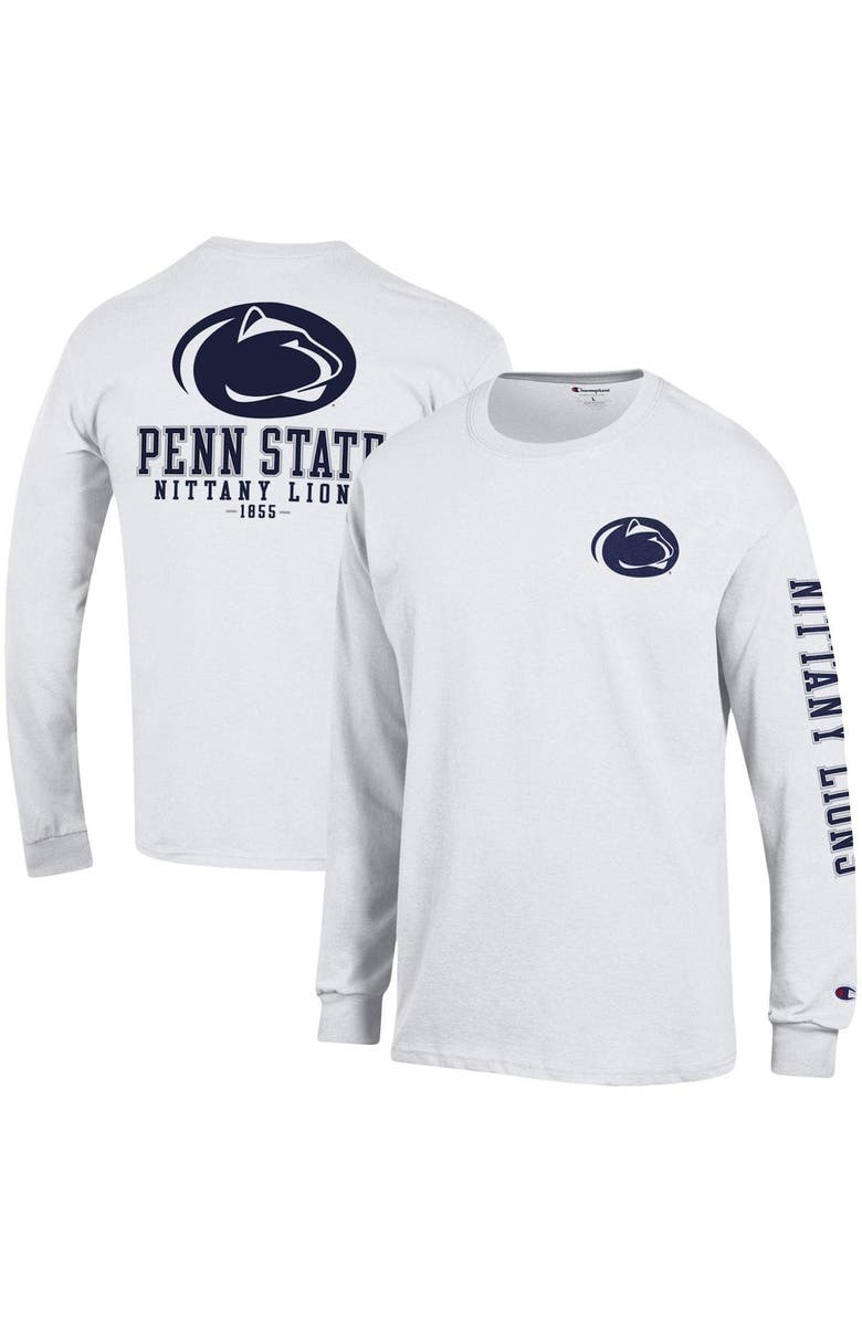 Champion Men's Champion White Penn State Nittany Lions Team Stack Long Sleeve T-Shirt, Alternate, color, 