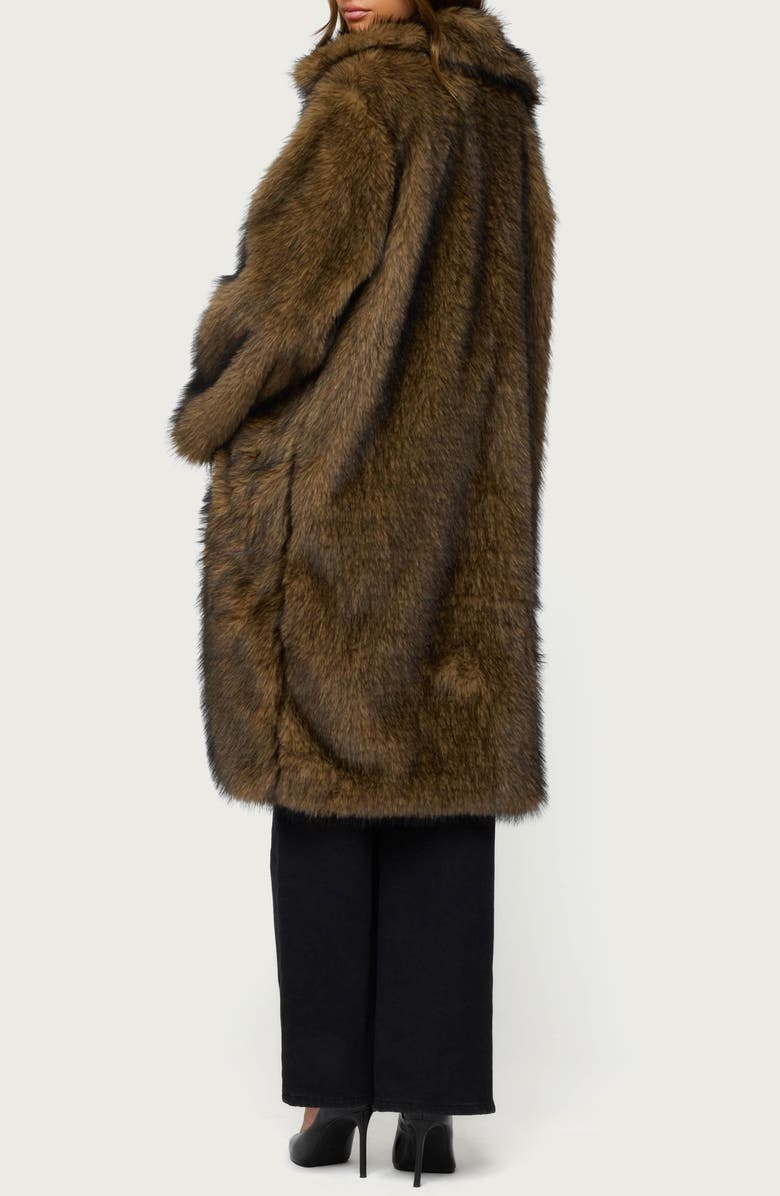 EDIKTED Saphira Oversize Faux Fur Coat, Alternate, color,