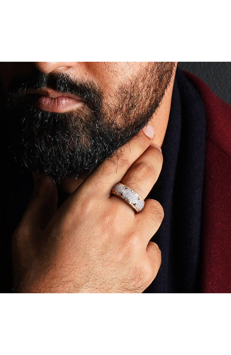 DELMAR Men's Moissanite Station Ring, Alternate, color, Gold