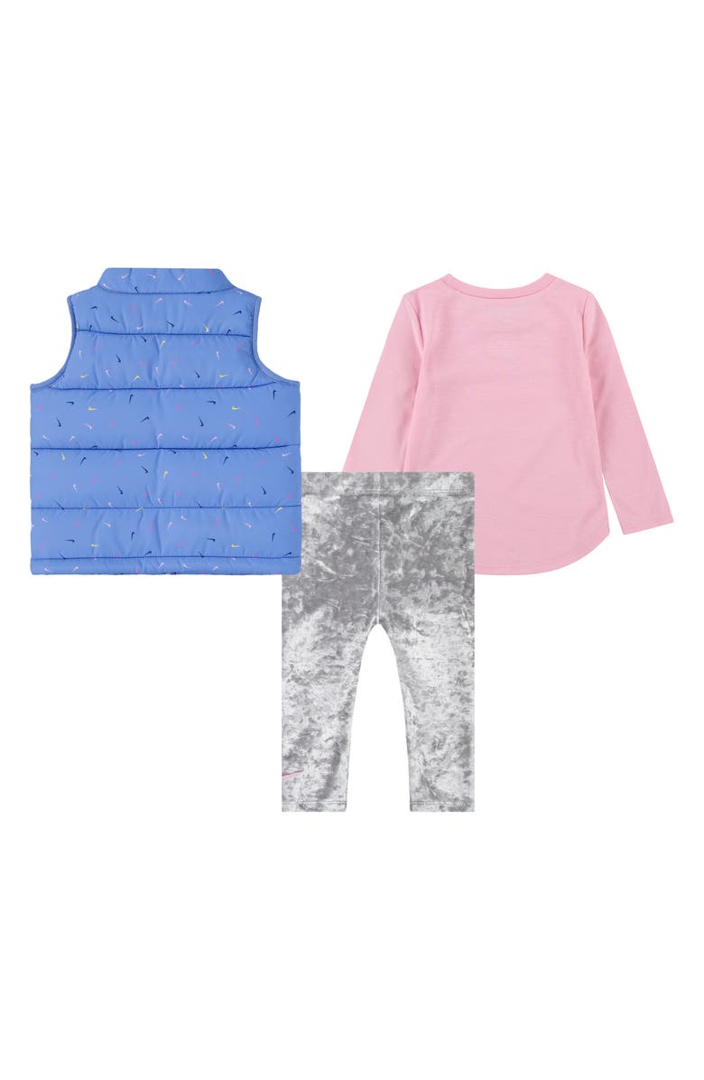 Nike Swoosh Vest, Long Sleeve T-Shirt & Leggings Set, Alternate, color, Light Smoke Grey