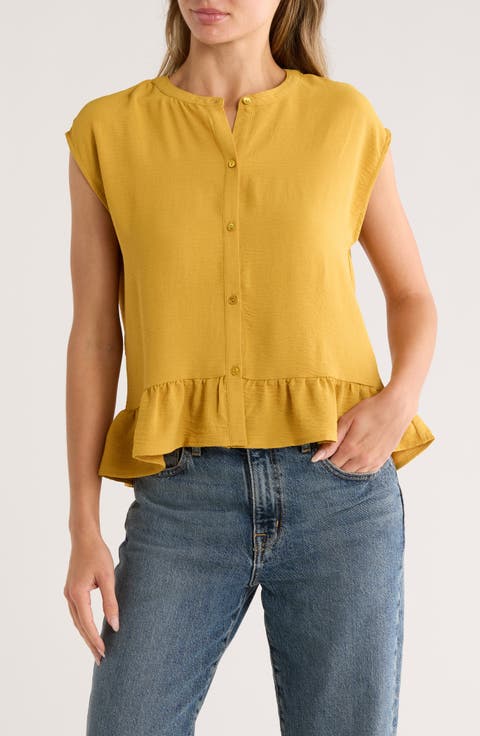 Airflow Sleeveless Button-Up Top