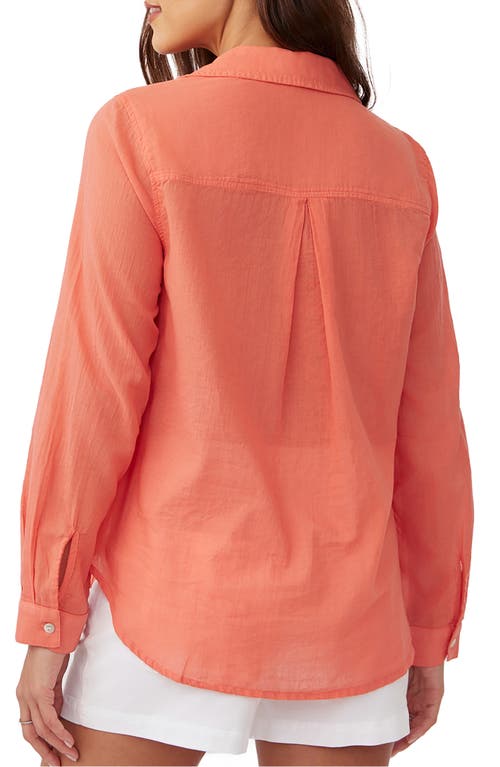 Bella Dahl Pocket Button Down Shirt In Orange