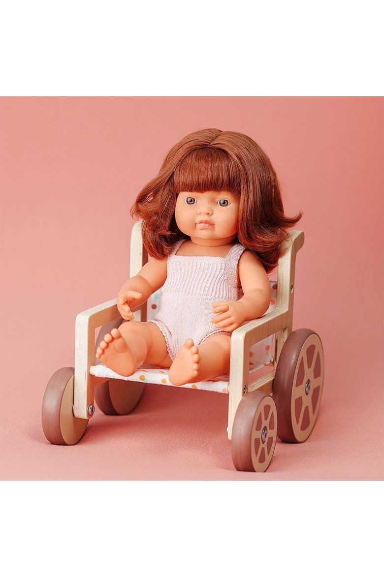 Weelchair For 15'' Dolls, Alternate, color, Beige Multi
