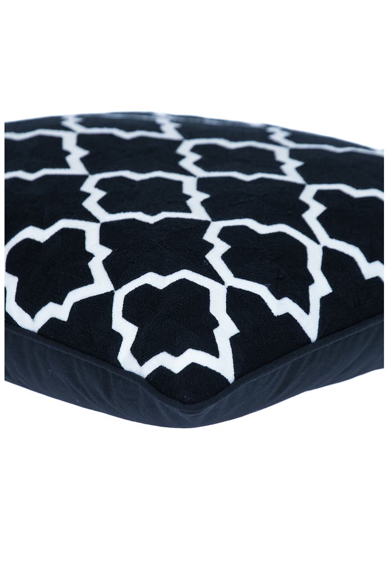 Canita Embroidered Throw Pillow, Alternate, color, BLACK