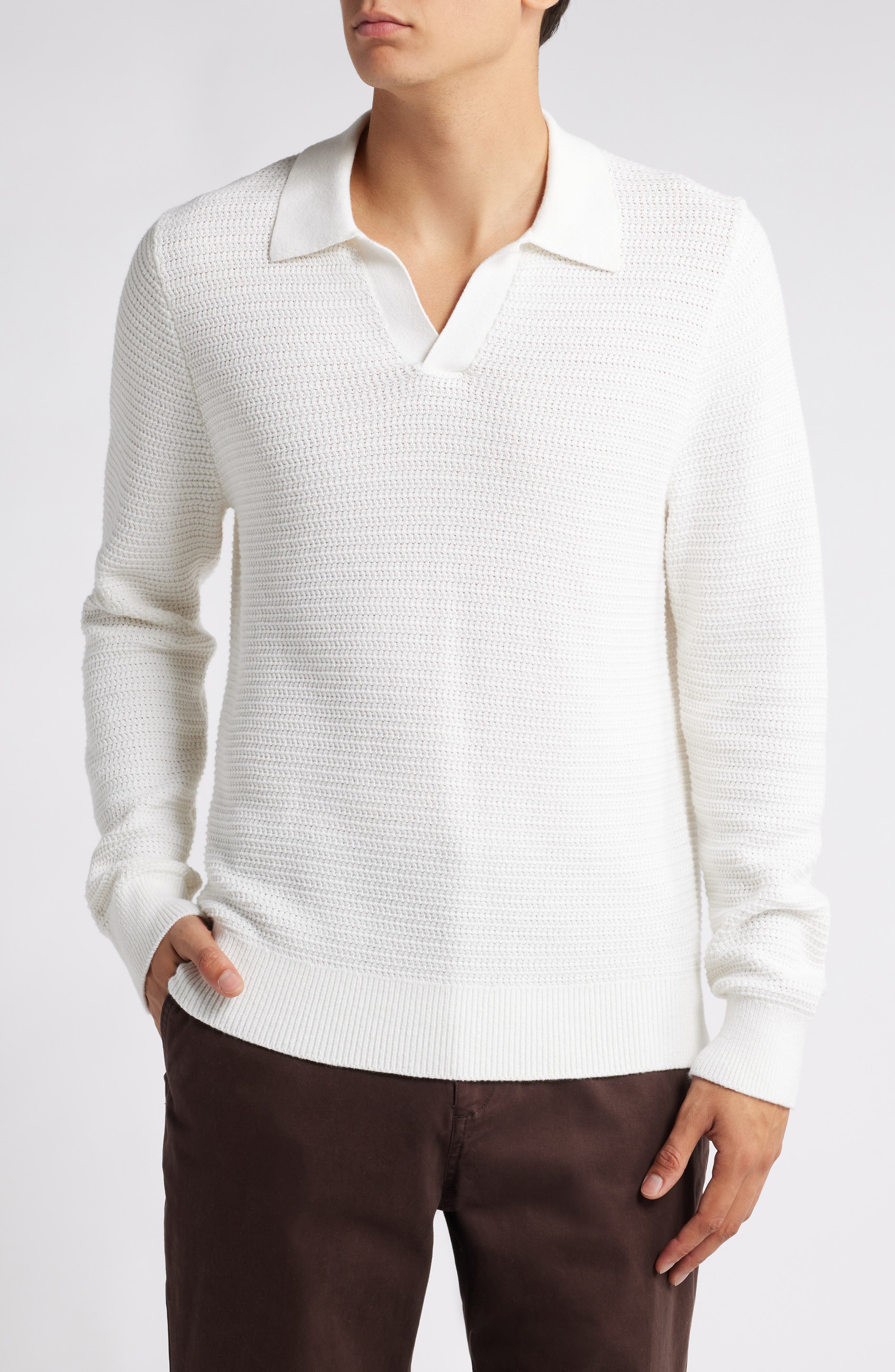 Vince Craftsman Rib Johnny Collar Sweater
