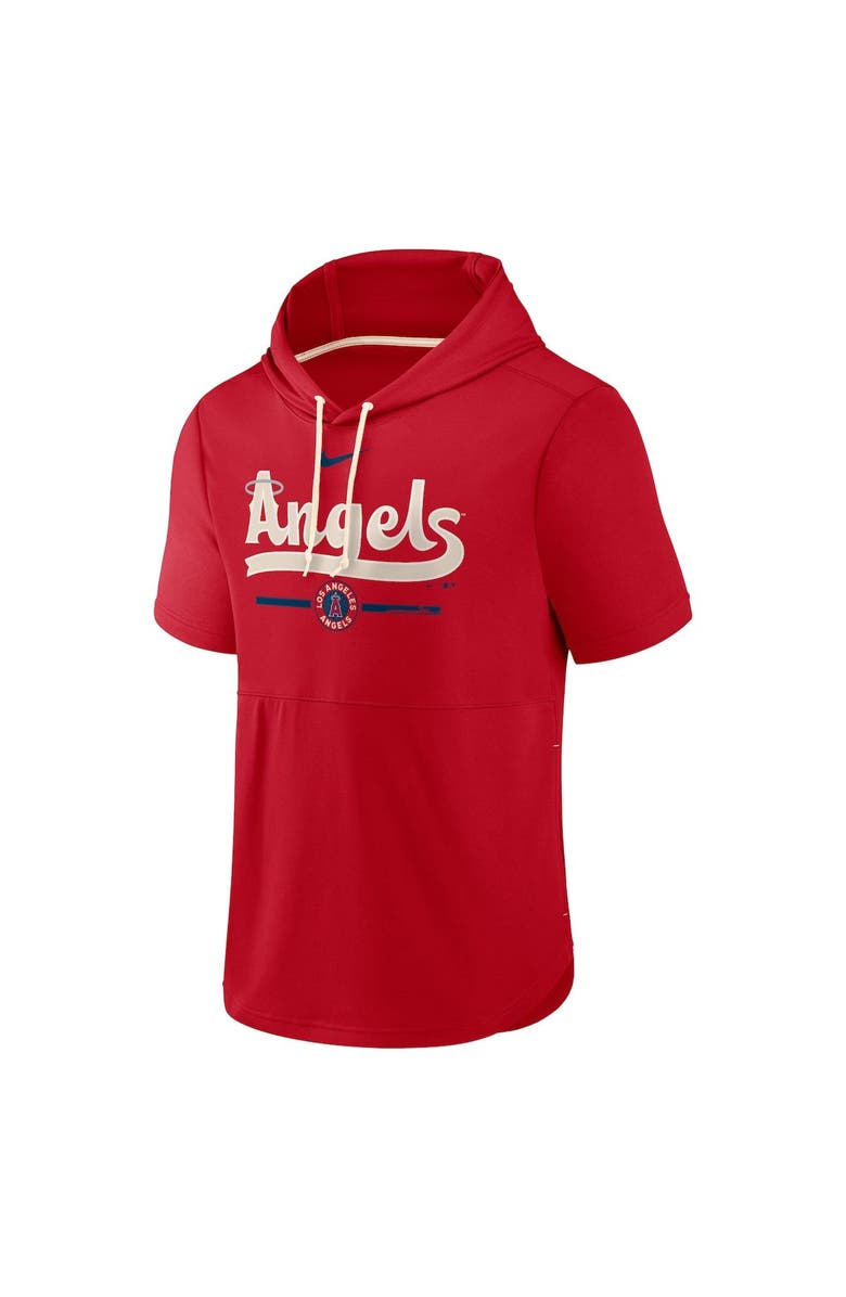 Nike Men's Nike Red Los Angeles Angels City Connect Short Sleeve Pullover Hoodie, Alternate, color, 
