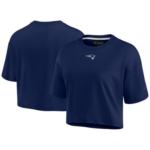 Women's Fanatics Signature Navy New England Patriots Elements Super Soft Boxy Cropped T-Shirt