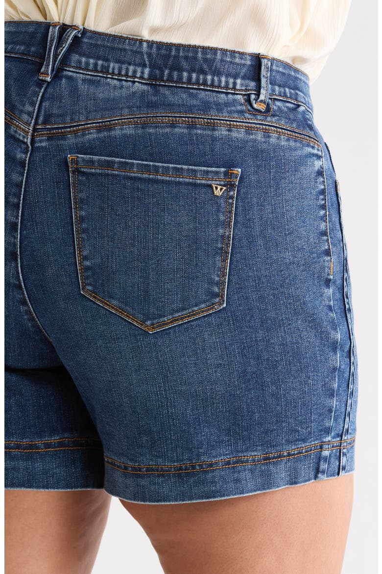 Gracie High Waist Cotton Blend Denim Shorts, Alternate, color, MID BLUE