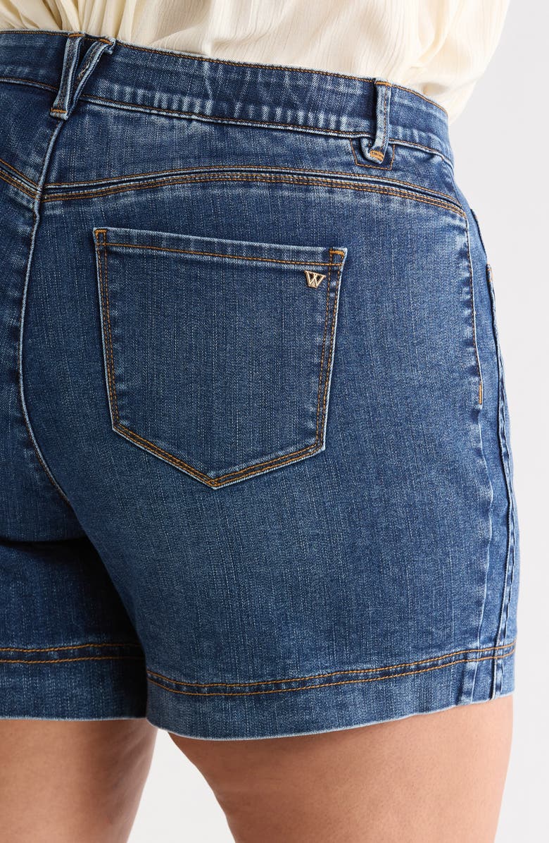 Wit & Wisdom Gracie High Waist Cotton Blend Denim Shorts, Alternate, color, Mid Blue